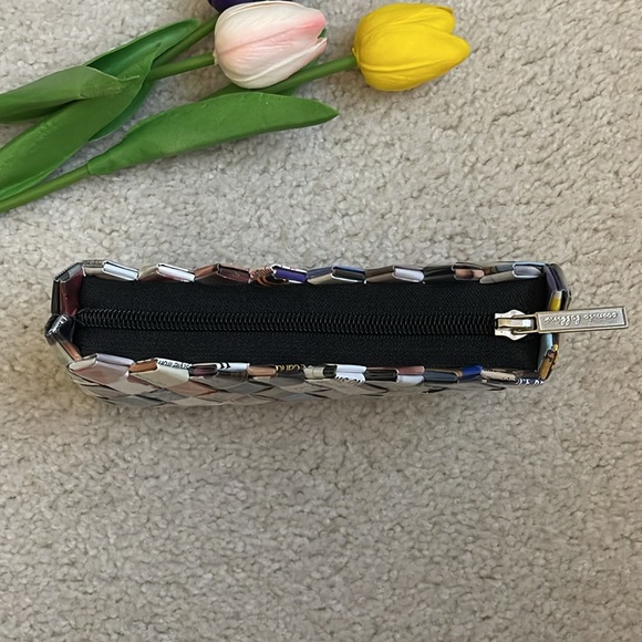 Cosmic Bobbins Y2K Upcycled Magazine Zipper Pouch Clutch Women’s Blue and Black - Picture 3 of 6